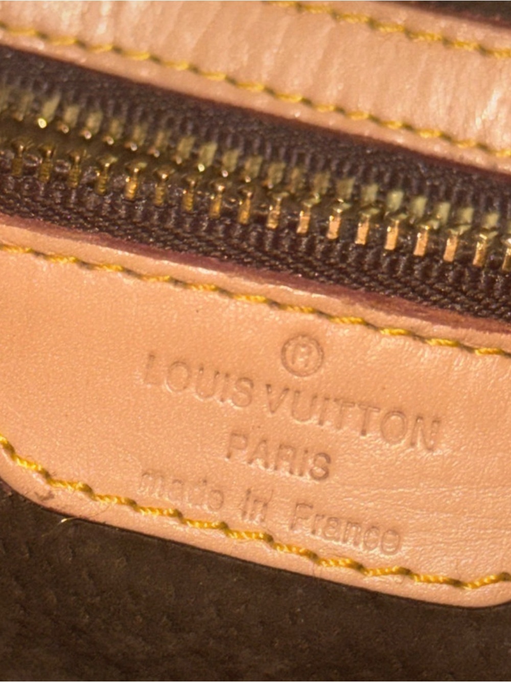 Louis Vuitton Monogram Canvas Tote with Tan Straps - Picture 7 of 12